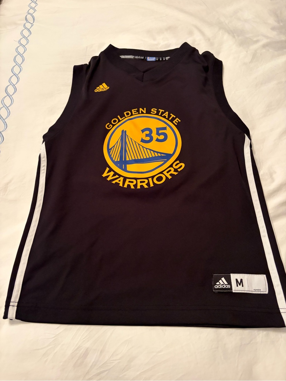 Durant kids  Black and Yellow Golden State Warriors Kids #35 Jersey